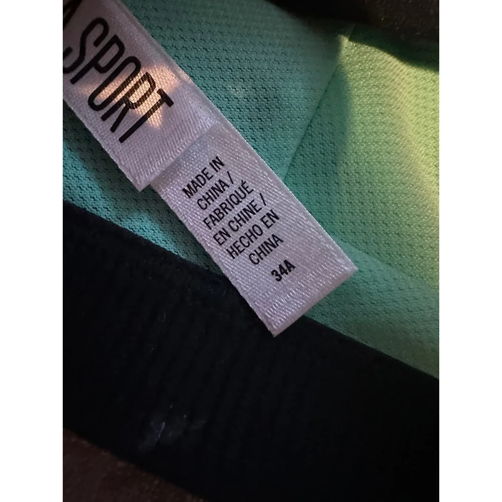Victoria Sport Sports Bra Womens 34A Front Zip Colorblock Racerback High Impact